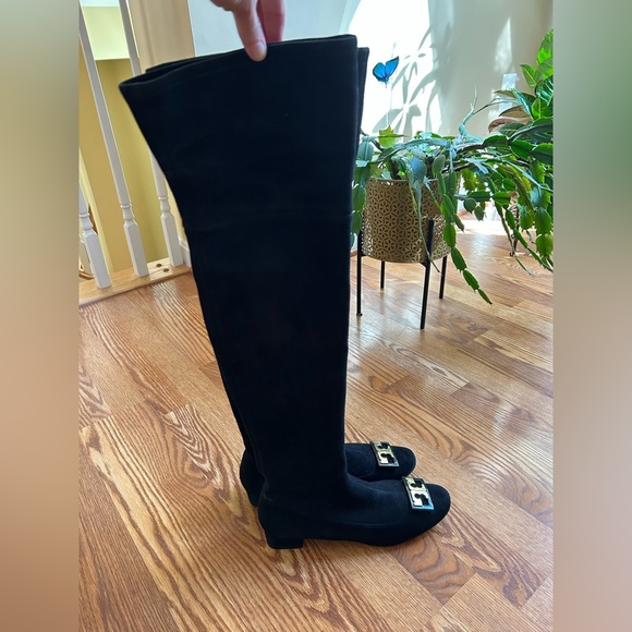 Tory Burch Over-The-Knee Stretch Suede Boots - Picture 13 of 16